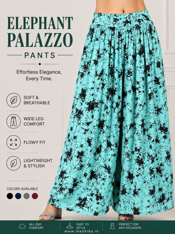 FULL SIZE PRINTED ELEPHANT PALAZZO