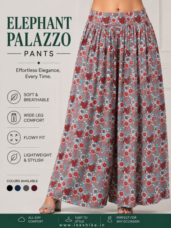 FULL SIZE PRINTED ELEPHANT PALAZZO