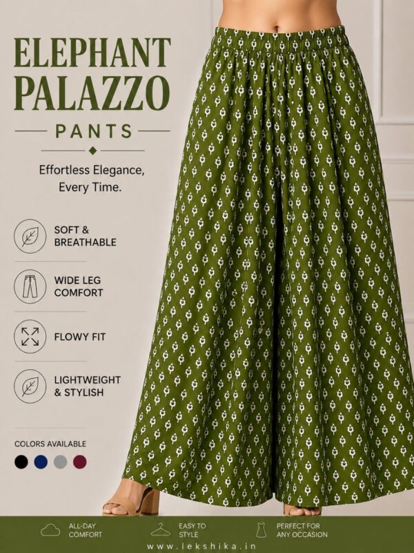 FULL SIZE PRINTED ELEPHANT PALAZZO