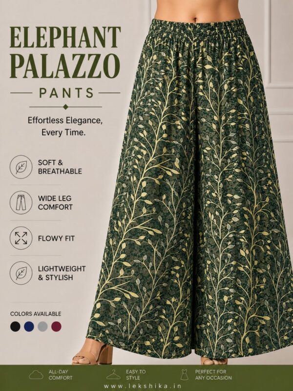 FULL SIZE PRINTED ELEPHANT PALAZZO
