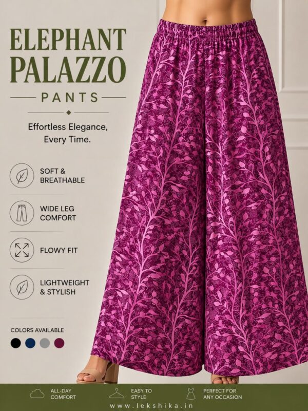 FULL SIZE PRINTED ELEPHANT PALAZZO