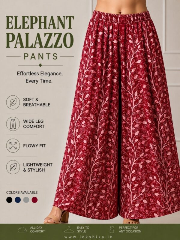 FULL SIZE PRINTED ELEPHANT PALAZZO