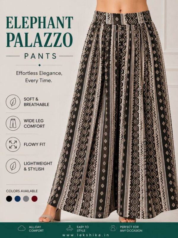FULL SIZE PRINTED ELEPHANT PALAZZO
