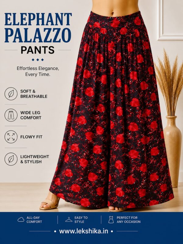 FULL SIZE PRINTED ELEPHANT PALAZZO