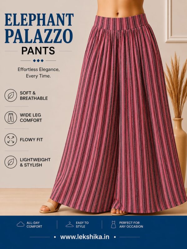 FULL SIZE PRINTED ELEPHANT PALAZZO