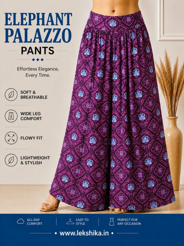 FULL SIZE PRINTED ELEPHANT PALAZZO