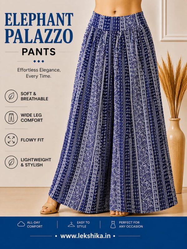 FULL SIZE PRINTED ELEPHANT PALAZZO