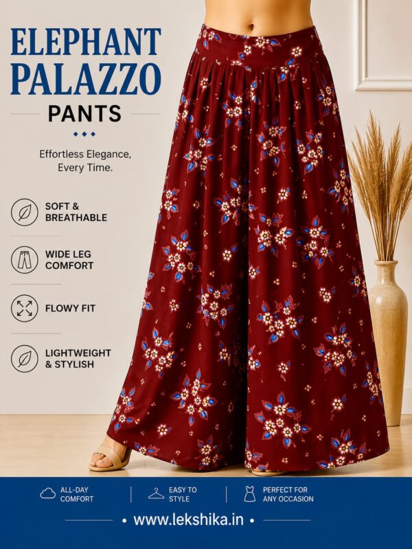 FULL SIZE PRINTED ELEPHANT PALAZZO