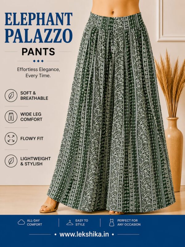 FULL SIZE PRINTED ELEPHANT PALAZZO