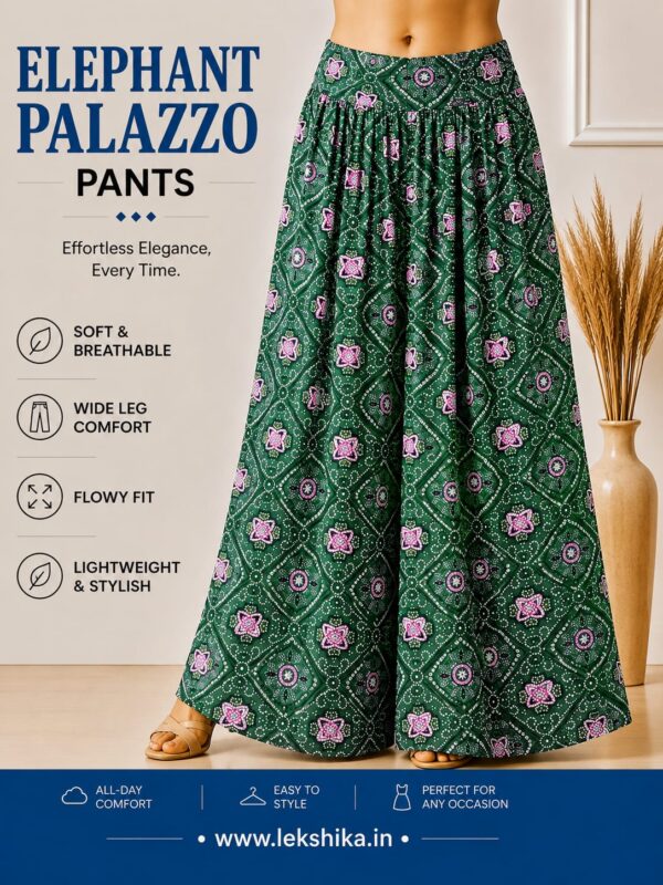 FULL SIZE PRINTED ELEPHANT PALAZZO