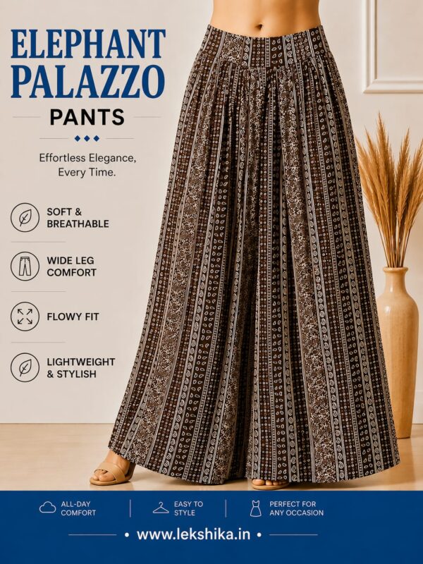 FULL SIZE PRINTED ELEPHANT PALAZZO