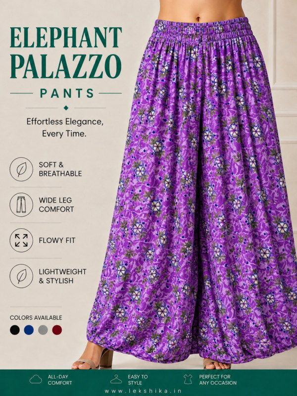 FULL SIZE PRINTED ELEPHANT PALAZZO
