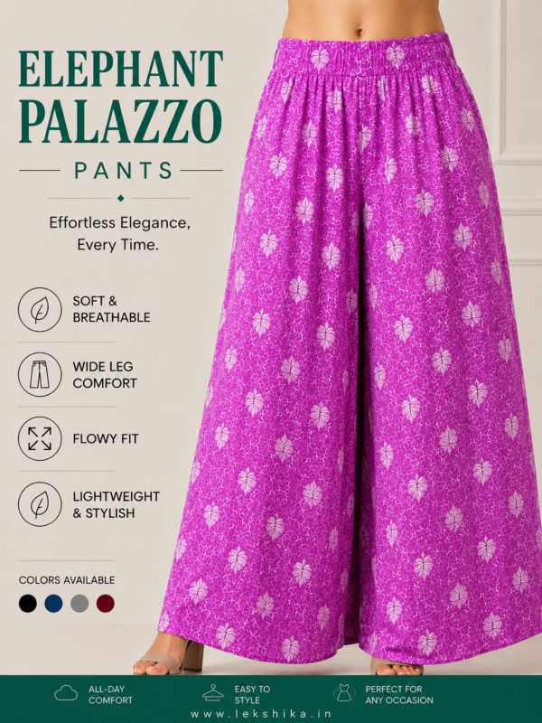 FULL SIZE PRINTED ELEPHANT PALAZZO