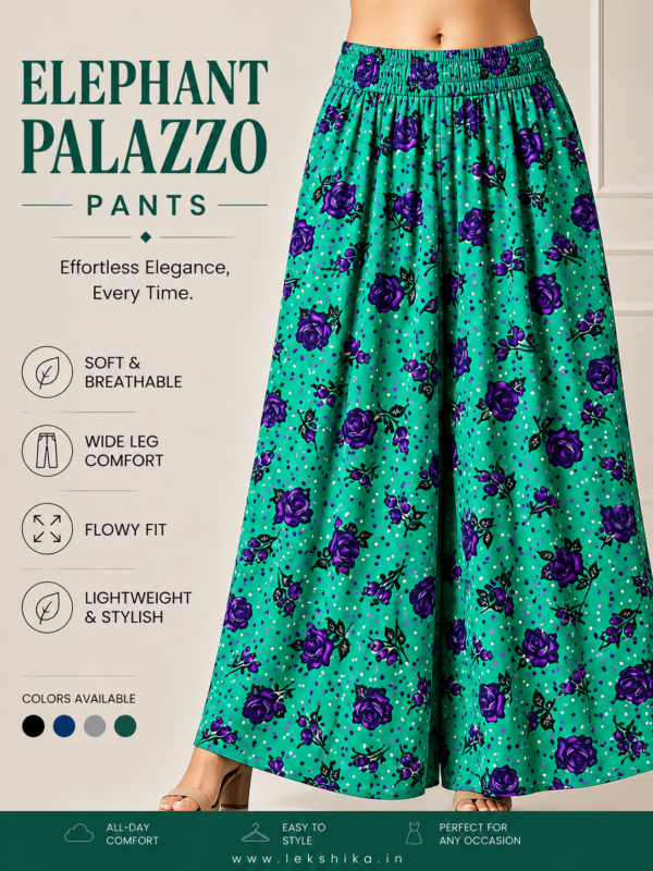 FULL SIZE PRINTED ELEPHANT PALAZZO