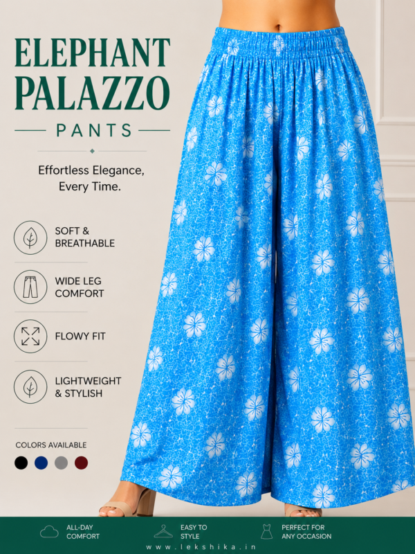 FULL SIZE PRINTED ELEPHANT PALAZZO