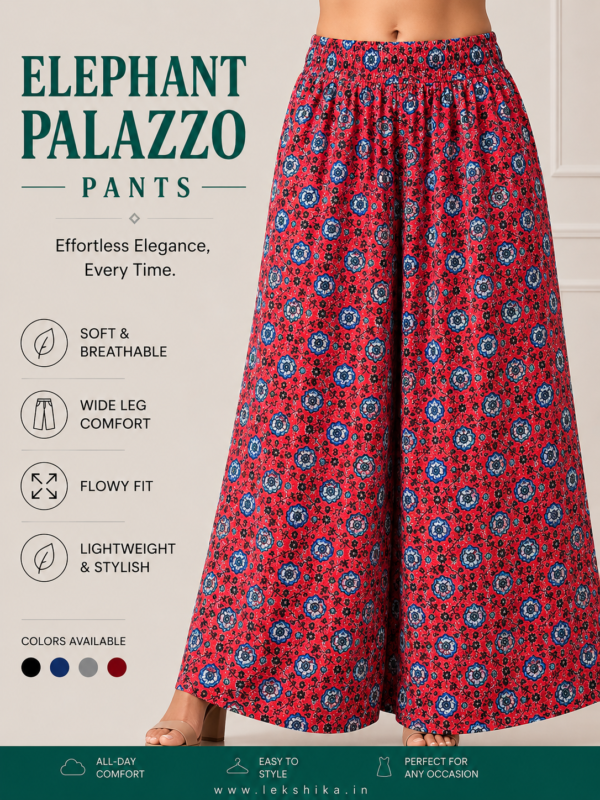 FULL SIZE PRINTED ELEPHANT PALAZZO