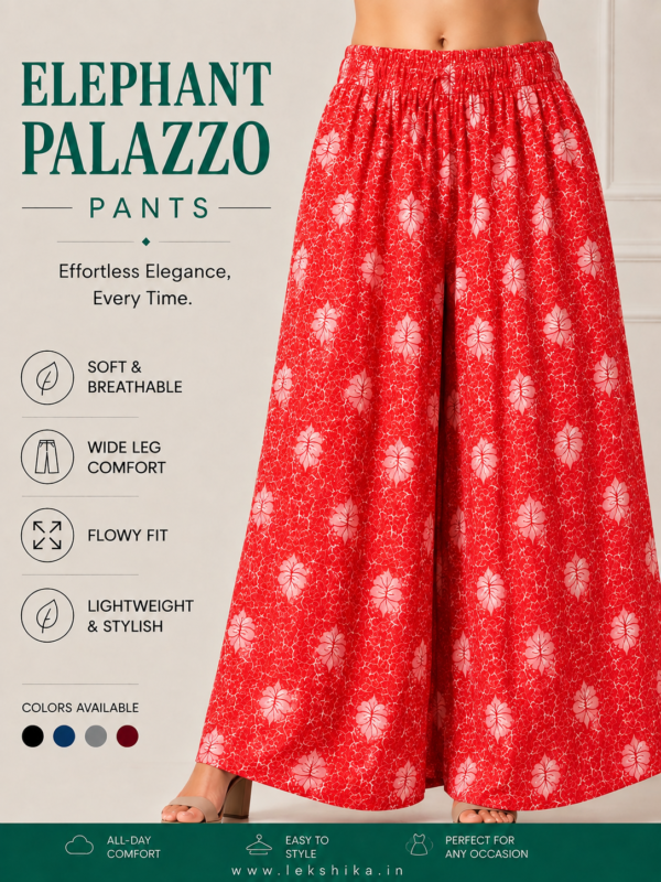 FULL SIZE PRINTED ELEPHANT PALAZZO