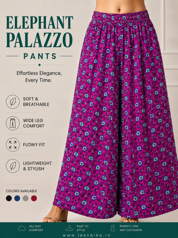 FULL SIZE PRINTED ELEPHANT PALAZZO