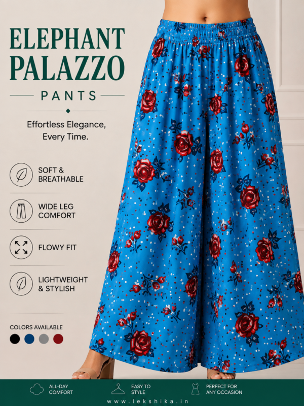 FULL SIZE PRINTED ELEPHANT PALAZZO
