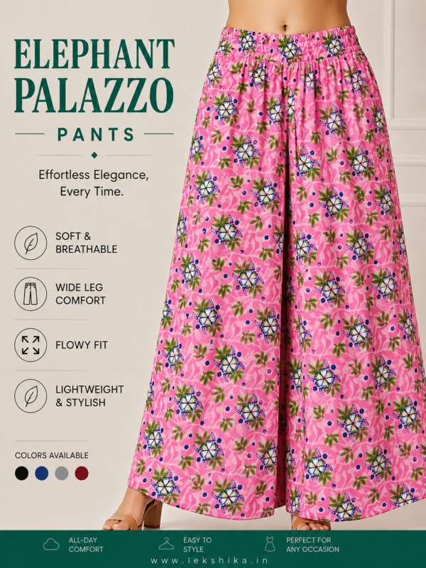 FULL SIZE PRINTED ELEPHANT PALAZZO